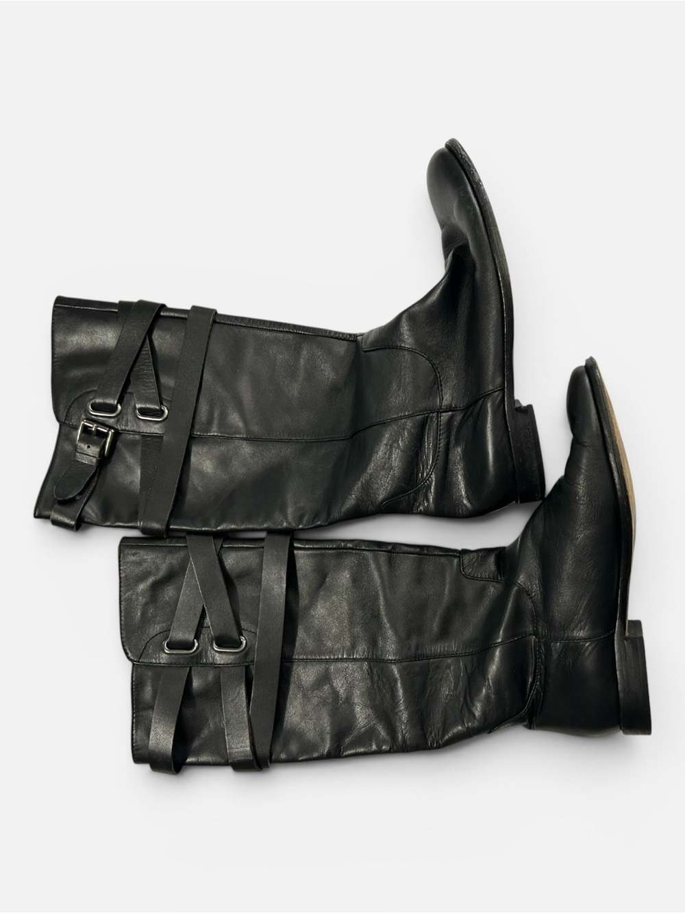 Coach Cayden Black Leather Knee High Riding Boots, sz 8 - READ DESCRIPTION